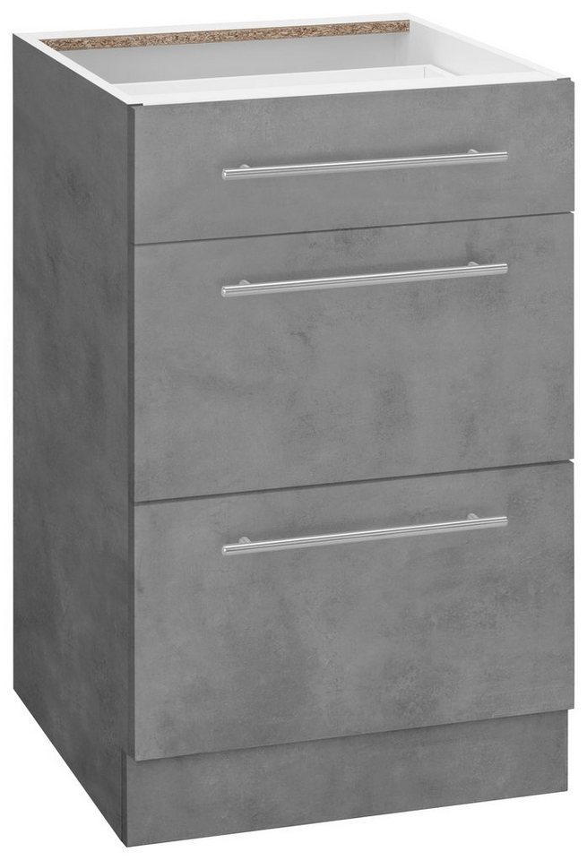 wiho Küchen Unterschrank Flexi2, Breite 50 cm 1 Schubkasten, 2 Auszüge
