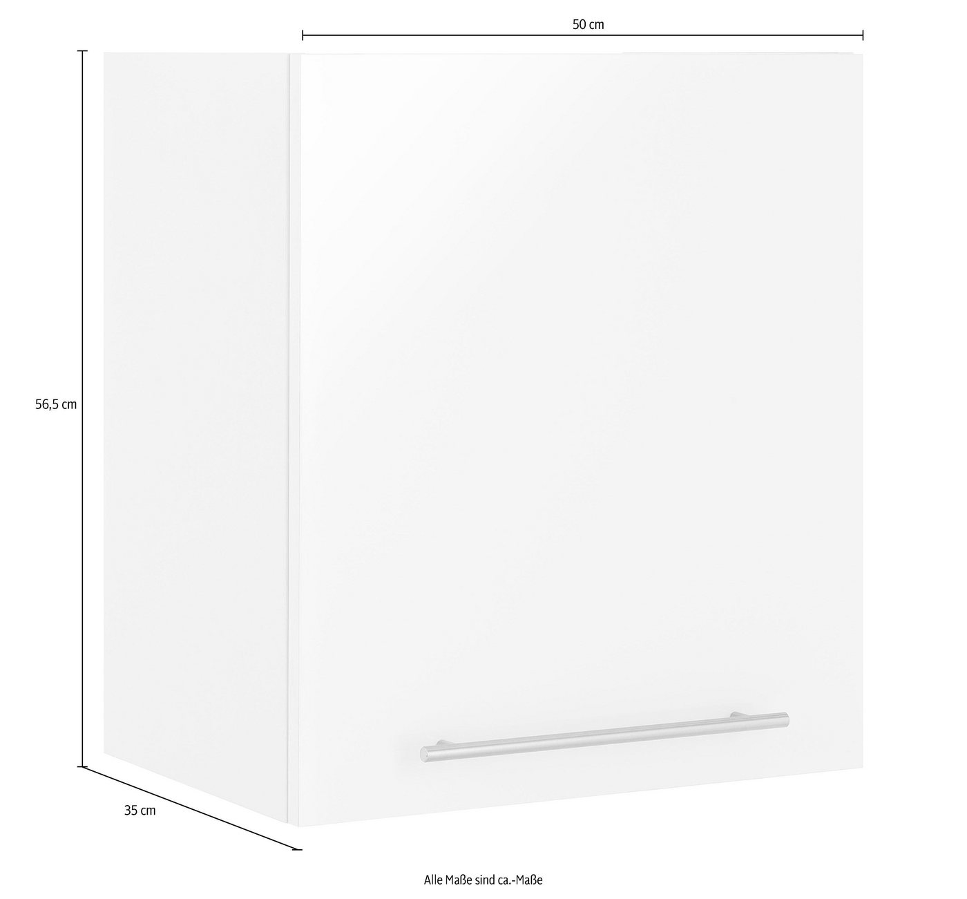 wiho Küchen Hängeschrank Flexi2, Breite/Höhe: 50/56,5 cm, Soft-Close bei der Tür inkl. verstellbaren Einlegeboden Bild 2