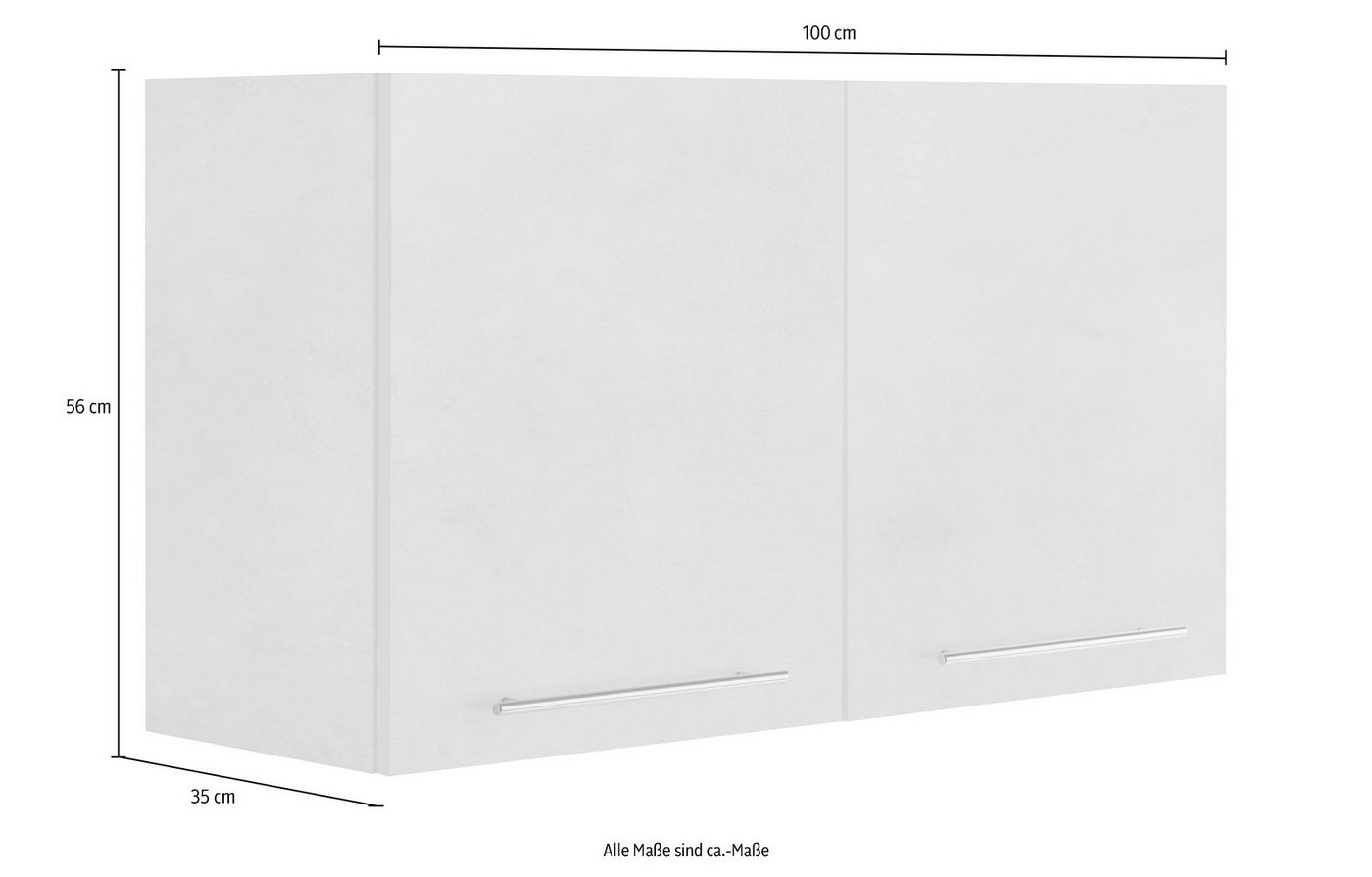 wiho Küchen Hängeschrank Flexi2, Breite/Höhe: 100/56,5 cm, Soft-Close bei den T üren inkl. verstellbaren Einlegeboden Bild 3