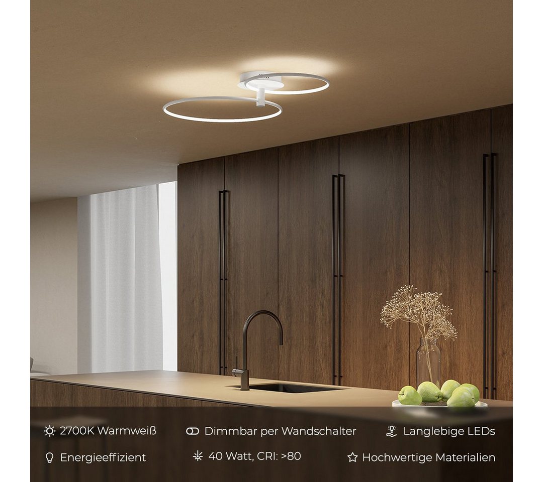 Neona LED Deckenleuchte ORPHEUS Weiß, LED fest integriert, Warmweiß Bild 2
