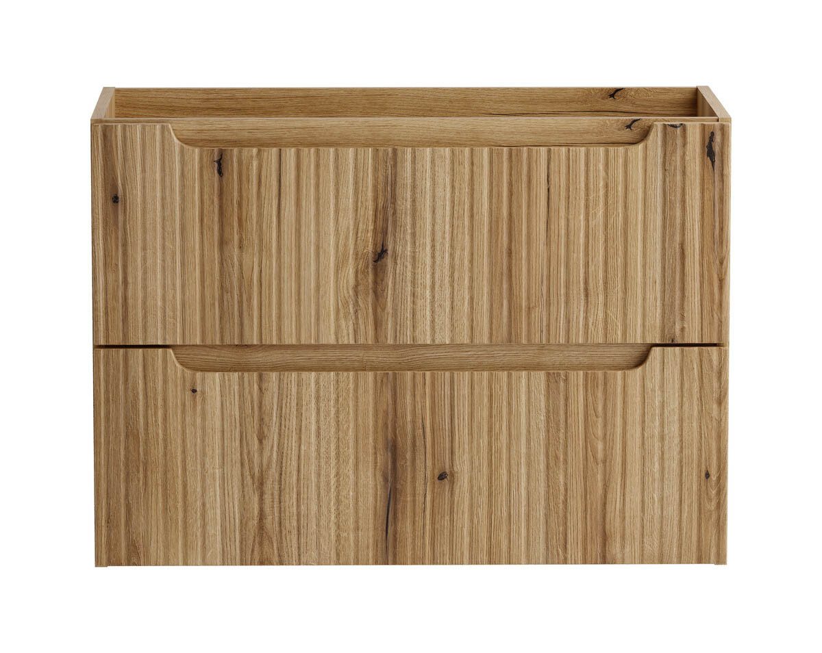 einfachgutemoebel Waschtisch-Set ILUNA Coast Waschplatz 80cm Eiche mit Keramik Einbaubecken, (Badmöbel Set, 1-St., Waschtisch Unterschrank) Bild 2