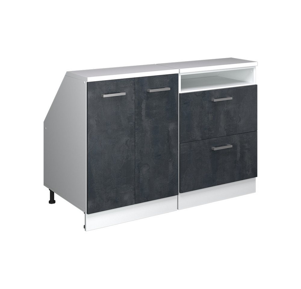 Vicco Kommode Rion, Schwarz Beton/Weiß, 120 cm 2er Set Schrankkorpuss 60 cm Tiefe (2 St) Bild 3