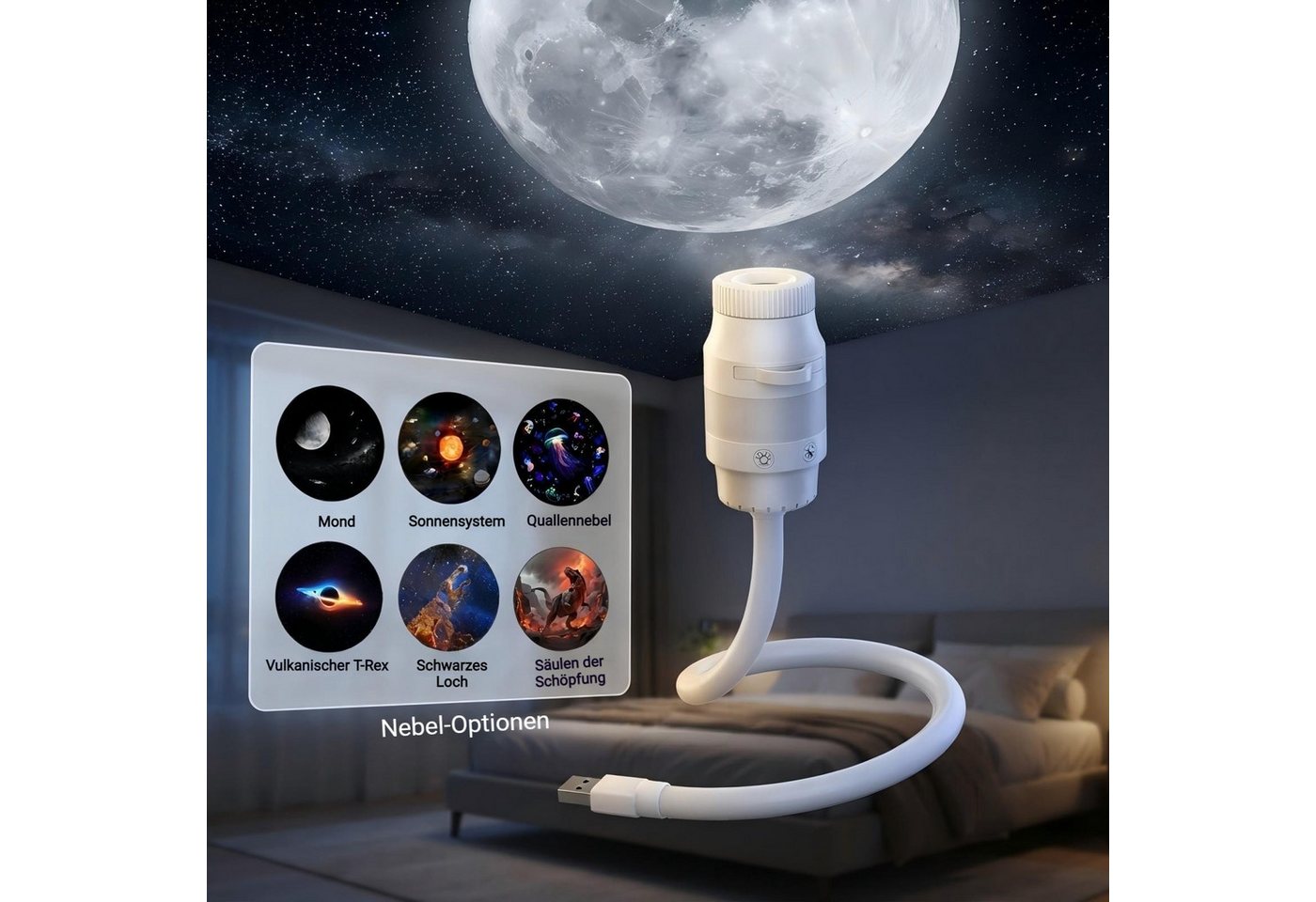 VIVIHEYDAY LED-Sternenhimmel Galaxy Projector Night Light, Sternenhimmel Projektor, für Auto, Schlafzimmer, Nachtlicht Sternenhimmel Galaxy Projektor, Geschenke für Kinder Erwachsene