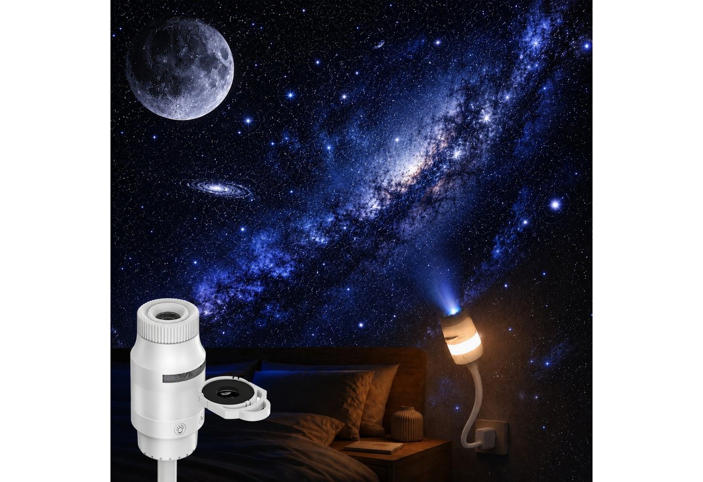 VIVIHEYDAY LED-Sternenhimmel Galaxy Projector Night Light, Sternenhimmel Projektor, für Auto, Schlafzimmer, Nachtlicht Sternenhimmel Galaxy Projektor, Geschenke für Kinder Erwachsene Bild 3