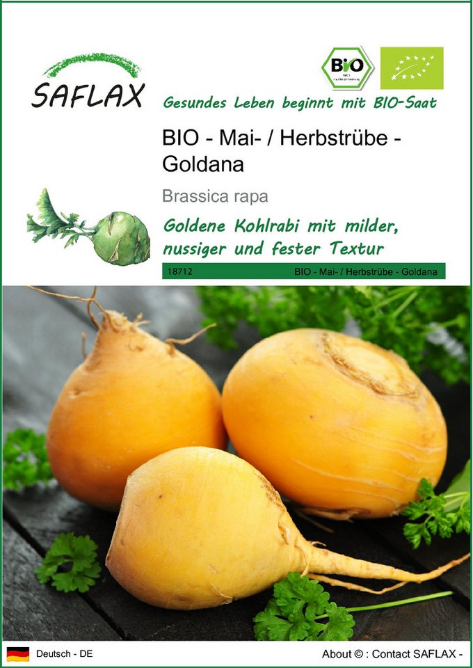 SAFLAX Gemüsesamen SAFLAX - Samen - BIO - Mai- / Herbstrübe - Goldana Bild 3