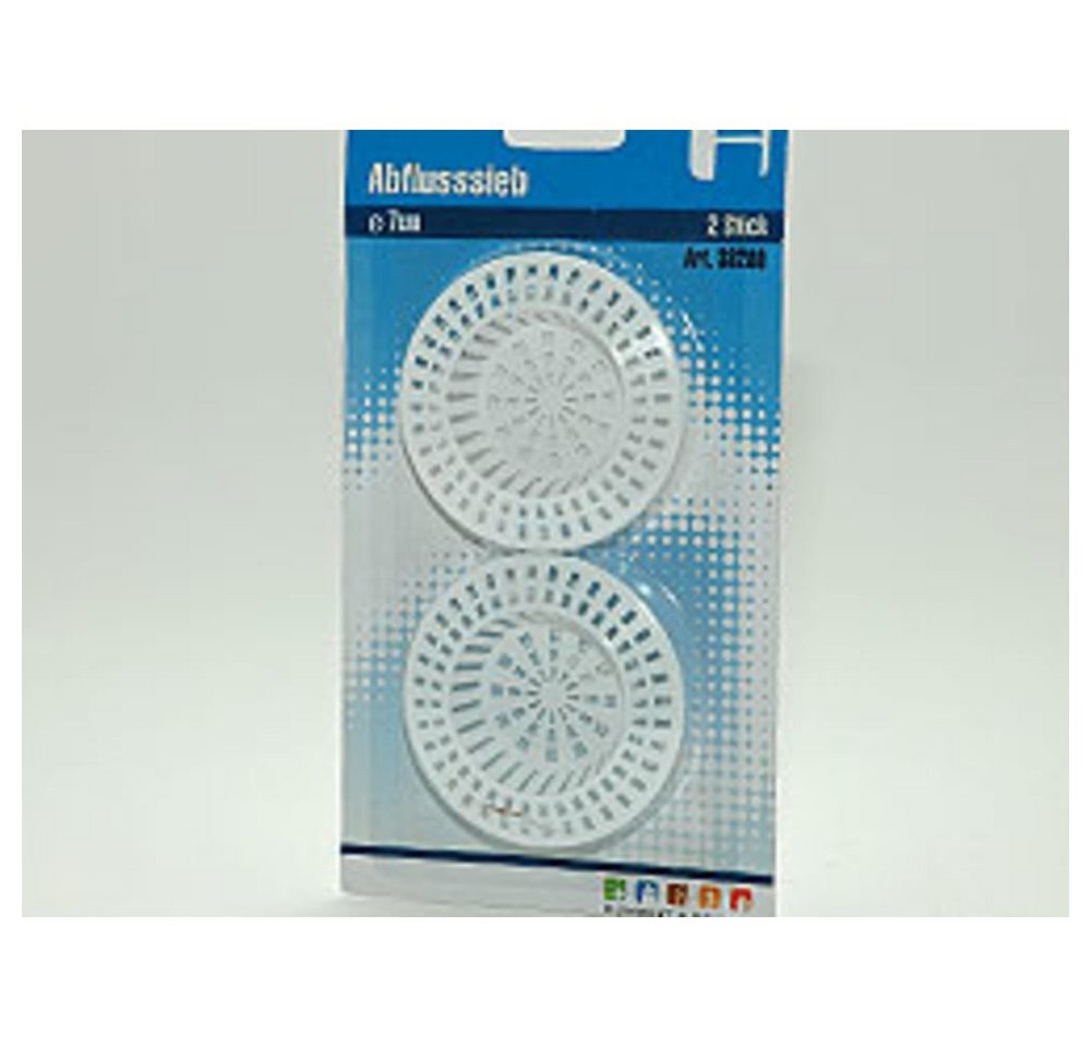 HundB Abflusssieb Abflusssiebe Kunststoff 2 Stück Ø 70mm für Küche Bad weiß, Kunststoff, (Stück, 2-St., Abflusssiebe), Abflussfilter Abflussstopfen Sieb Waschbeckenfilter Badewannensieb
