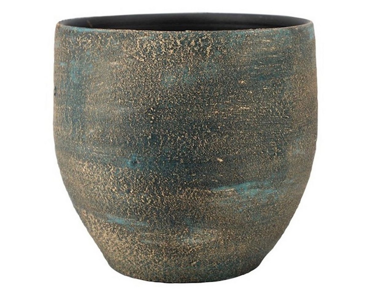 INNA-Glas Blumentopf Keramik Blumentopf, Farbverlauf, blau-Gold, 20 cm, Ø 20 cm Bild 2