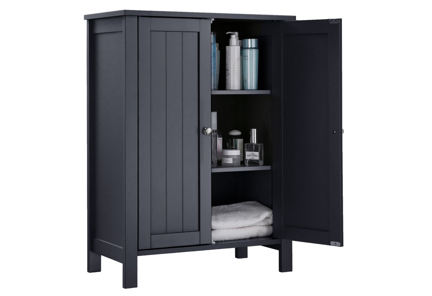 VASAGLE Badkommode Badezimmerschrank, Freistehender Badschrank, Aufbewahrungsschrank, mit 2 Türen, mit 2 verstellbaren Regalebenen, 30 x 60 x 80 cm Bild 5