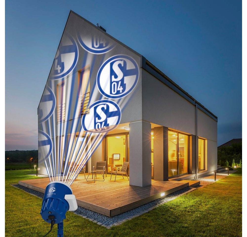 FC Schalke 04 LED Motivstrahler S04 LED-Motivstrahler blau/weiß mit Logo, mit Logo Bild 4