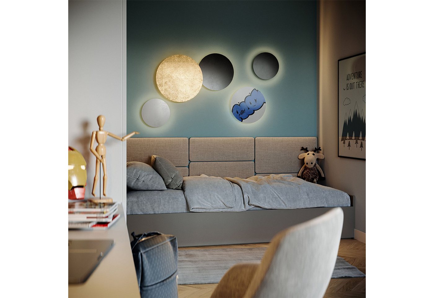 s.luce Wandleuchte Indirekte LED Wandlampe & Deckenleuchte Cloud Weiß, Warmweiß