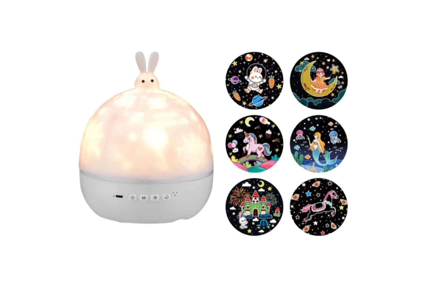 Vivitar LED-Sternenhimmel Hasen-Nachtlicht-Projektor für Kinder mit 15 Mustern, 360°-Drehung, Wiederaufladbar & kabellos, 1200-mAh-Akku, über USB aufladbar, Fernbedienung, Nachtlicht für das Kinderzimmer, Baby-Nachtlicht, Dekoration, Geschenk für Mädchen und Jungen, Bluetooth-Lautsprecher, 4 Helligkeitsstufen, 15/30/60-Minuten-Timer Bild 3