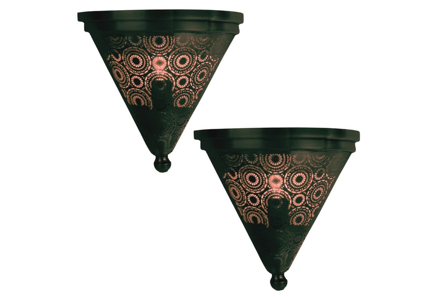 Marrakesch Orient & Mediterran Interior Wandleuchte 2er Set Marokkanische Wandlampen Firas aus Metall schwarz 31 cm Deko, Handarbeit Bild 5