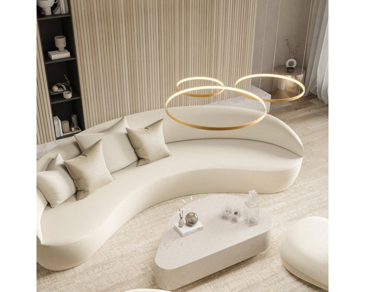 Neona LED Deckenleuchte CAECILIA Gold, Dimmbar per Fernbedienung, mit Memory-Funktion, LED fest integriert, Warm- und Kaltweiß