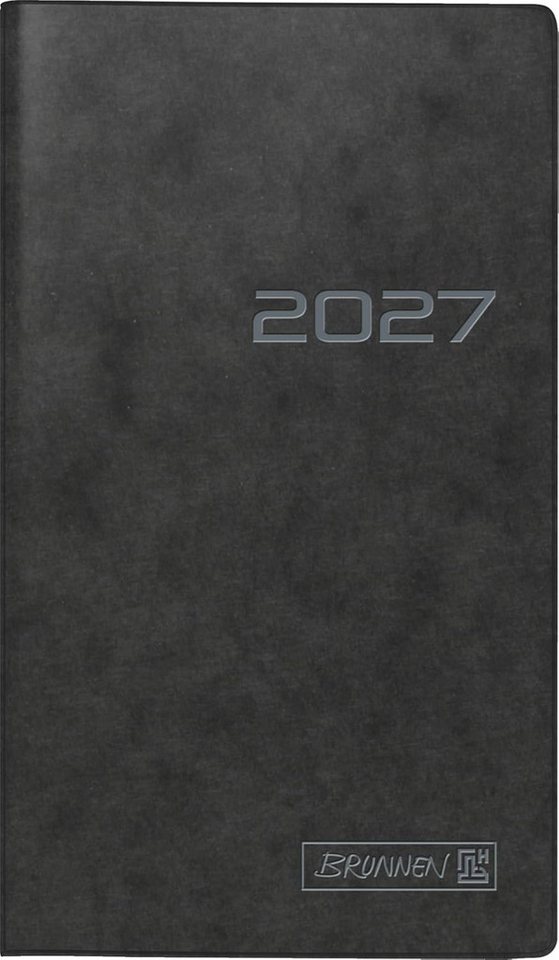 BRUNNEN Taschenkalender BRUNNEN Taschenkalender Mod. 753 2027, A6, Karton, schwarz