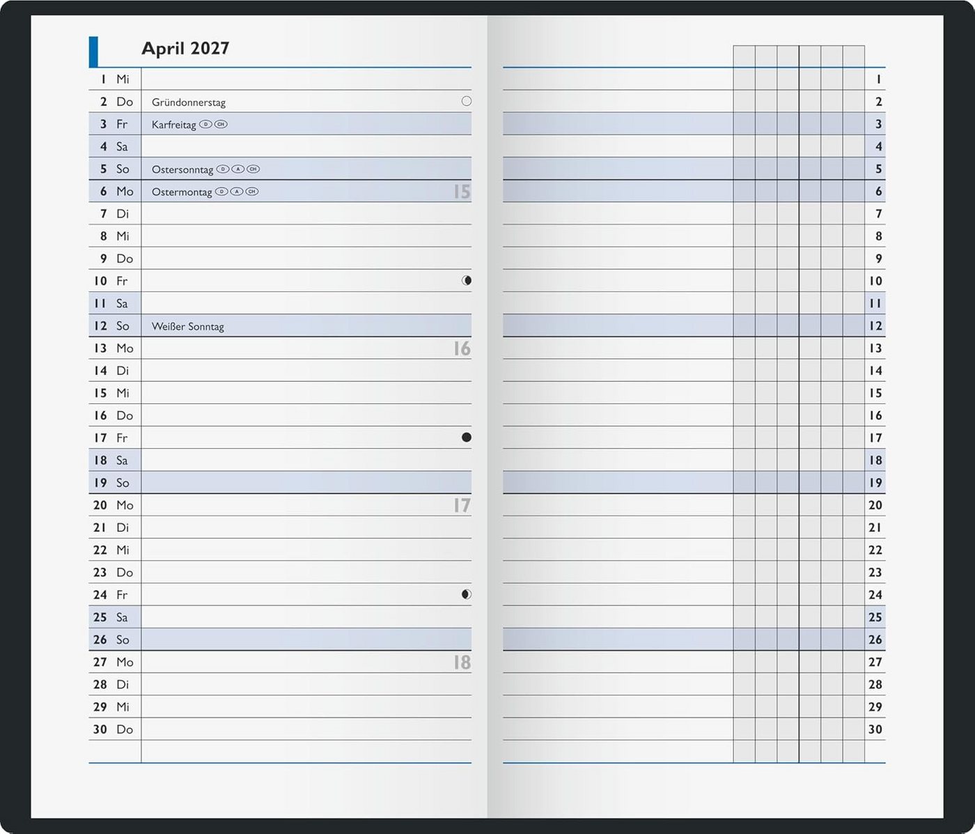 BRUNNEN Taschenkalender BRUNNEN Taschenkalender Mod. 753 2027, A6, Karton, schwarz Bild 3