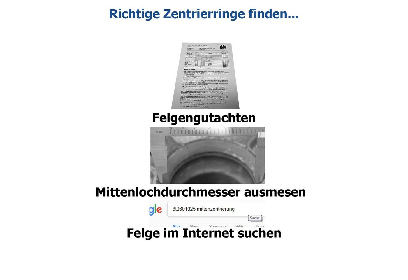 BRANDT AUTOMOTIVE Reifenstift 4X Zentrierringe schwarze Felgen Ringe Made in Germany, Maße: 76,0 x 65,1 mm