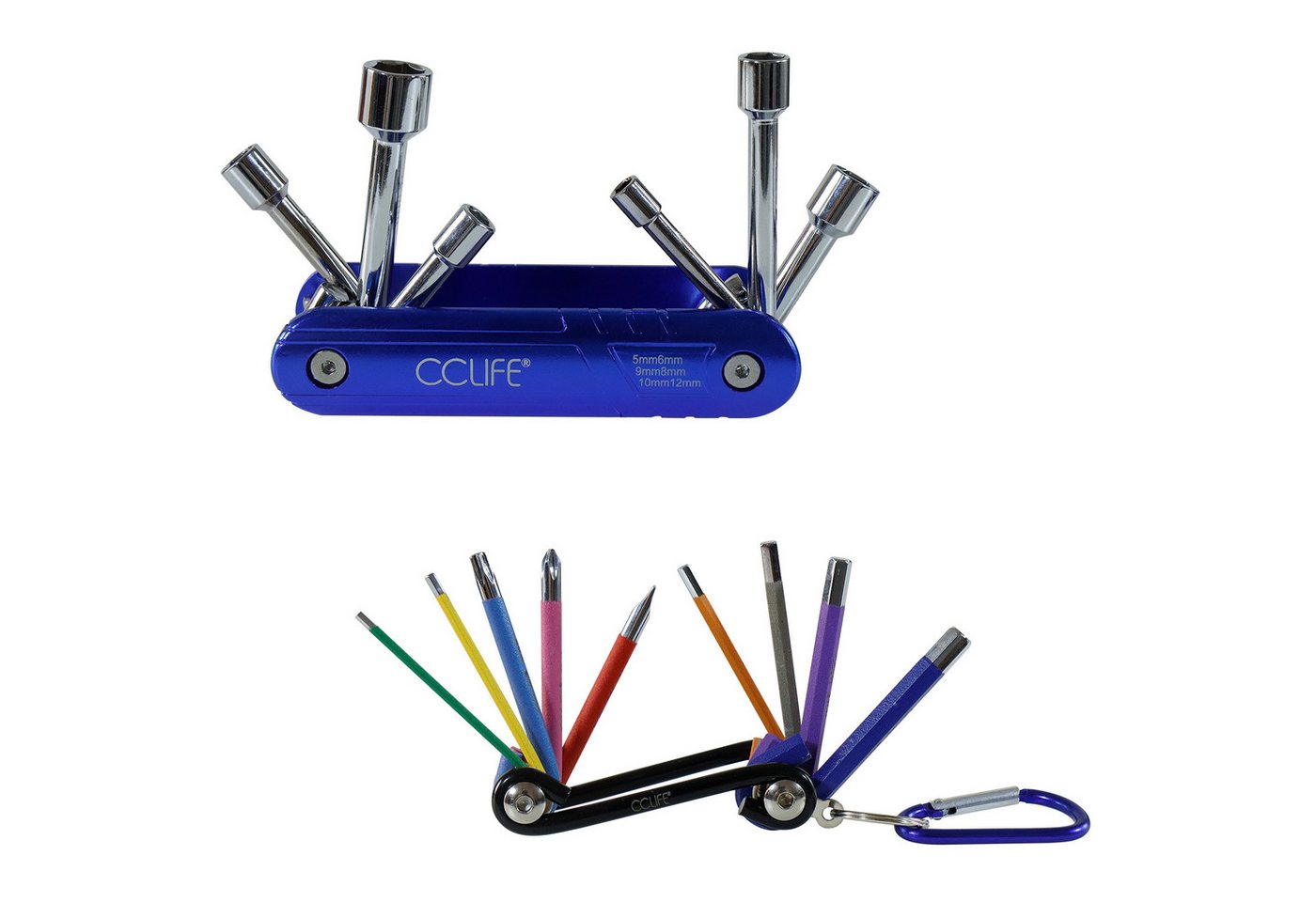 CCLIFE Multitool Fahrrad Reparatur Multifunktionswerkzeug Miniwerkzeug Faltbares Torx, (2 St) Bild 2