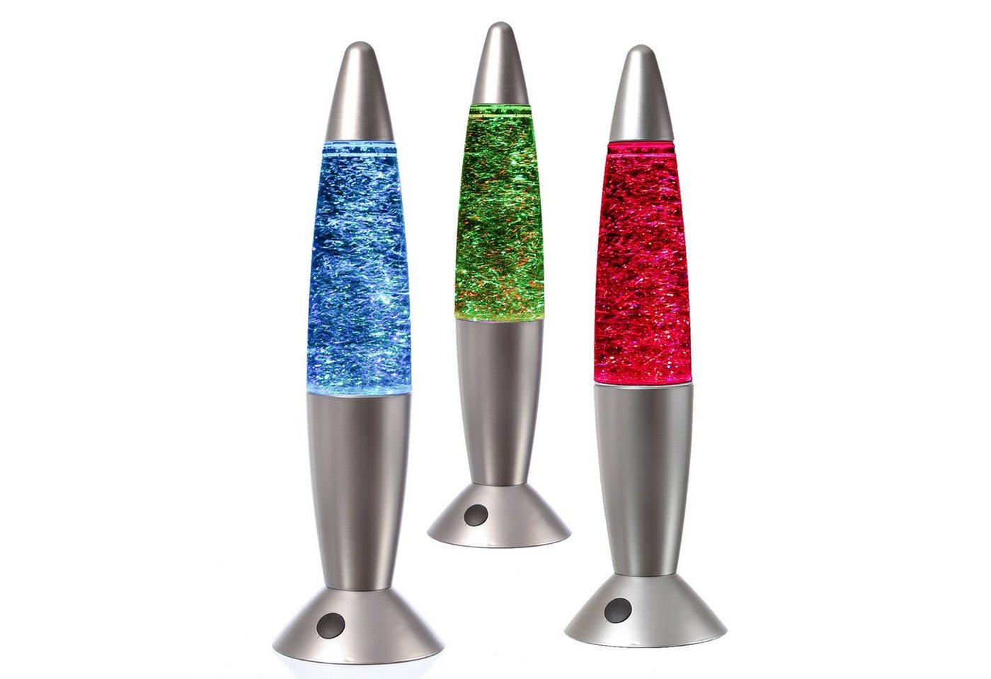 SATISFIRE Lavalampe Lavalampe ROCKET Tornado Glitzerlampe Glitter Wirbel RGB Touchsensor, LED Classic, RGB (rot, grün, blau)