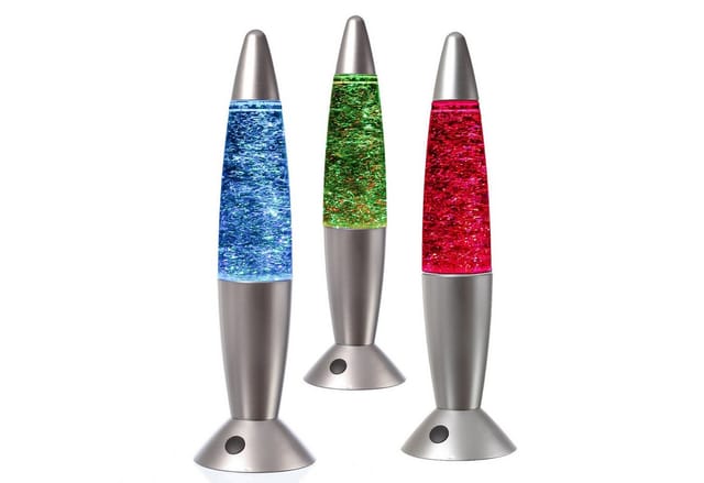 SATISFIRE Lavalampe Lavalampe ROCKET Tornado Glitzerlampe Glitter Wirbel RGB Touchsensor, LED Classic, RGB (rot, grün, blau)