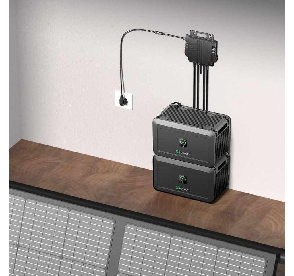 Growatt Solaranlage NOAH 2000 - effiziente Solarbatterie für Balkonkraftwerke, (Niedervolt-Batterie, modular erweiterbar auf bis zu 8192Wh), Plug & Play, Solarspeicher, App-Steuerung, 2048Wh, IP66, erweiterbar Bild 2
