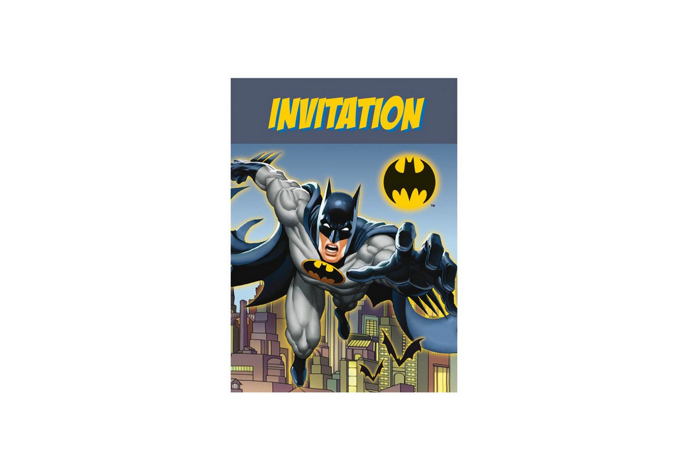 Unique Industries Inc. Einladungskarten Einladung Batman 8 Stk.
