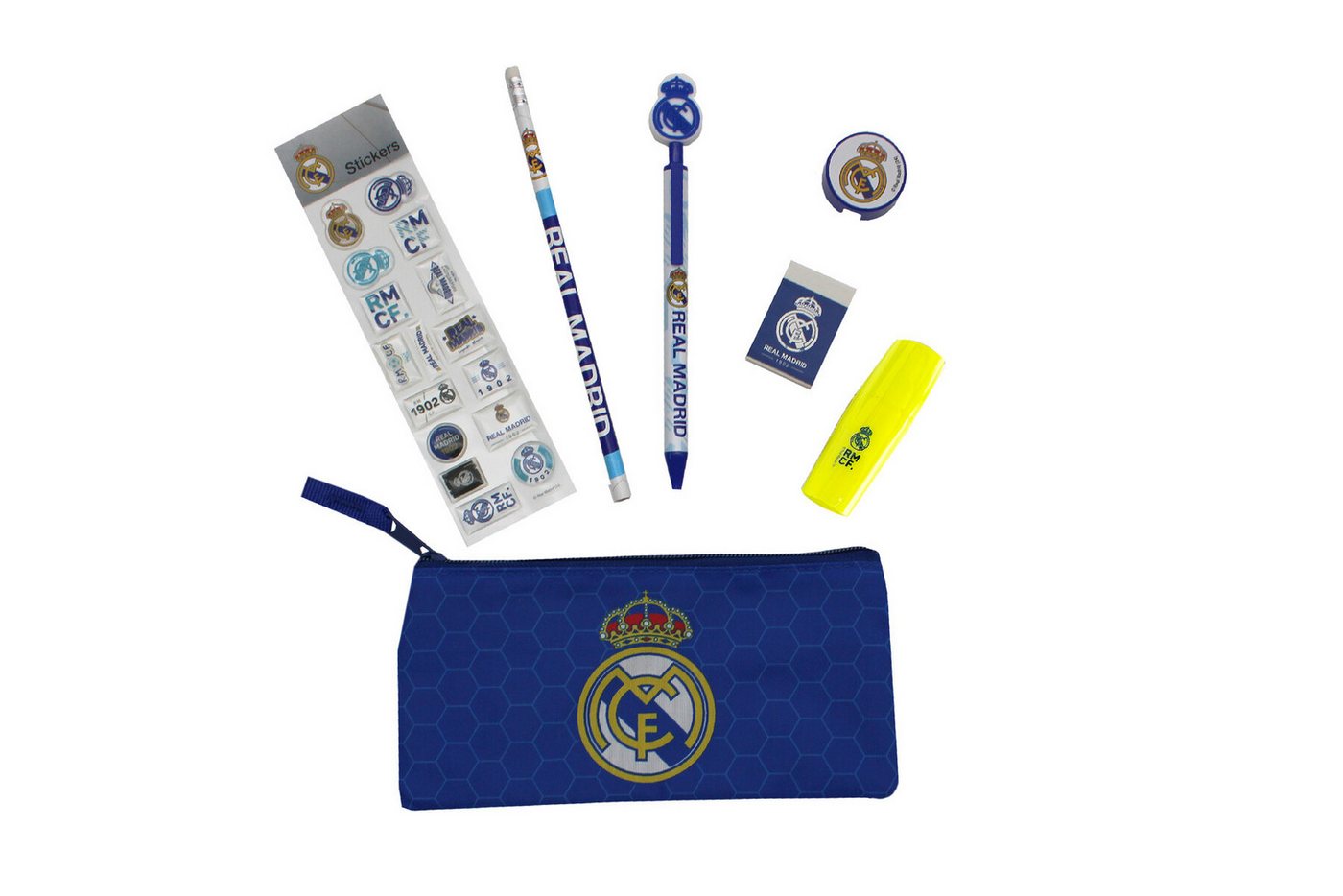 Real Madrid Federmäppchen Schulset mit Federmappe, Bleistift und Textmarker Bild 3