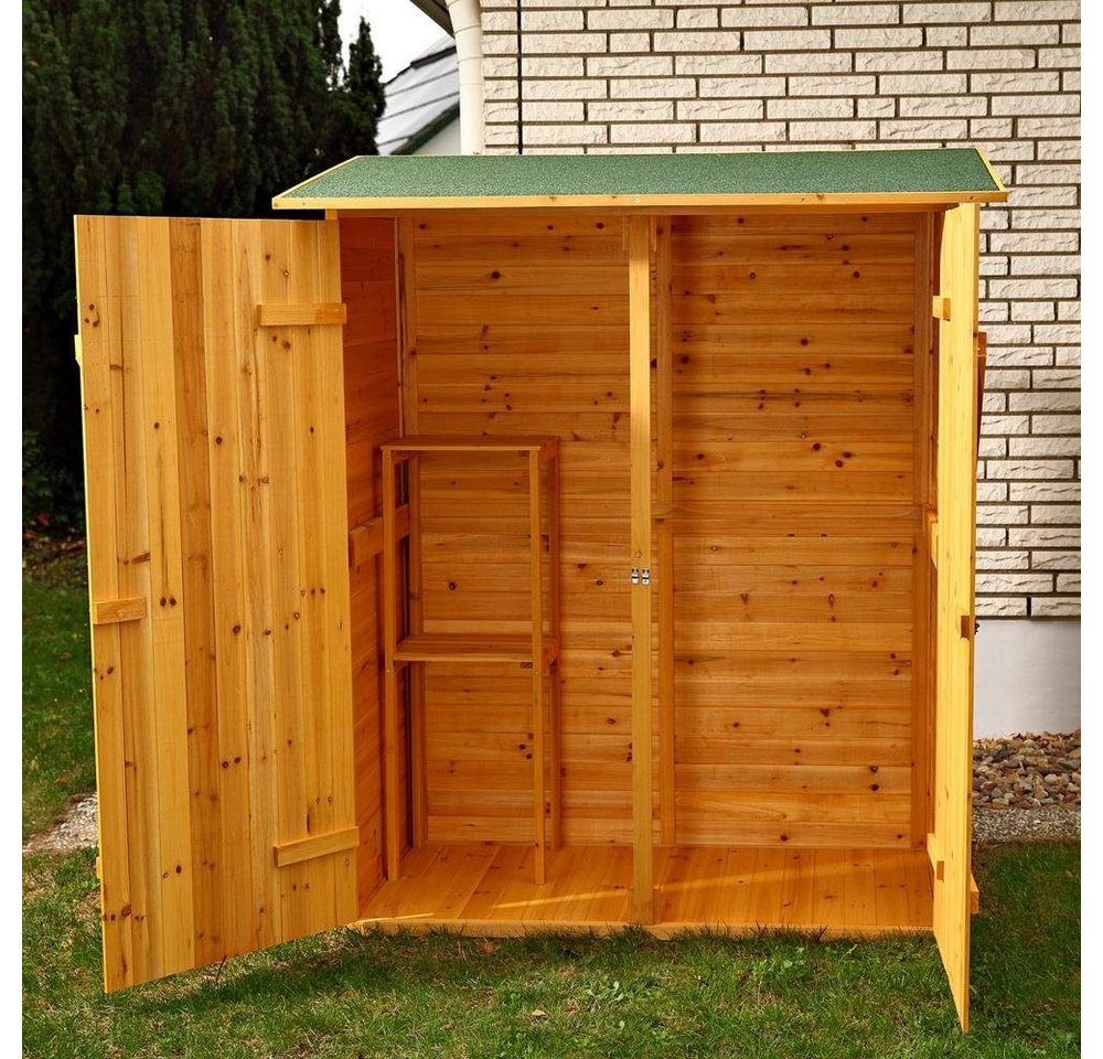 Melko Gerätehaus Gartenhaus Gartenschrank Geräteschuppen Holz 162x140x75CM, BxT: 140x75 cm, (Stück), Witterungsbeständig