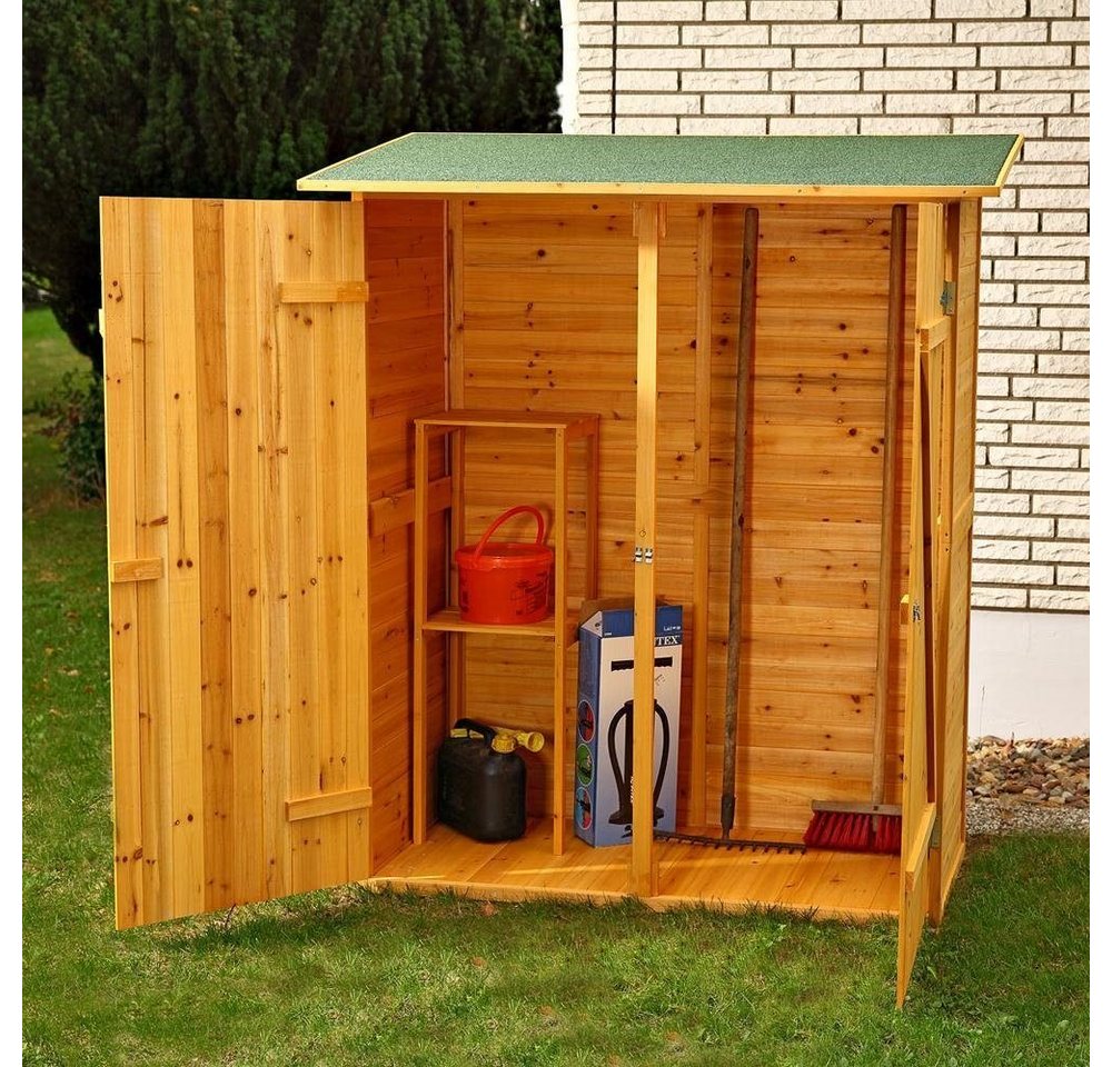 Melko Gerätehaus Gartenhaus Gartenschrank Geräteschuppen Holz 162x140x75CM, BxT: 140x75 cm, (Stück), Witterungsbeständig Bild 2