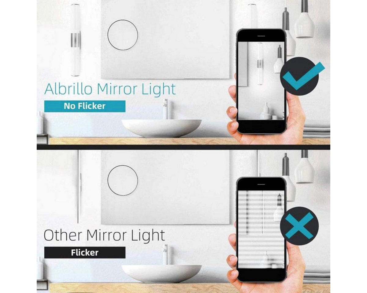 EVERY LED Spiegelleuchte Spiegellampe Bad Schminklicht Badezimmerbeleuchtung, IP44, 900lm, LED fest integriert, 4000K - Neutralweiß, Aus Edelstahl + ABS, Spiegelleuchte für Badezimmer Bild 2
