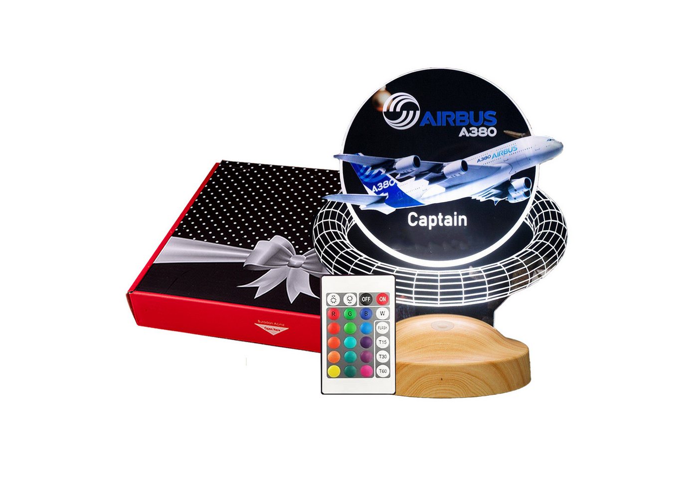 Geschenkelampe LED Nachttischlampe Passagierflugzeug 3D UV Lampe Geschenk für Piloten und Reisenden, LED fest integriert, Geschenk für Berufseinstieg, Flugzeugliebhaber Bild 2