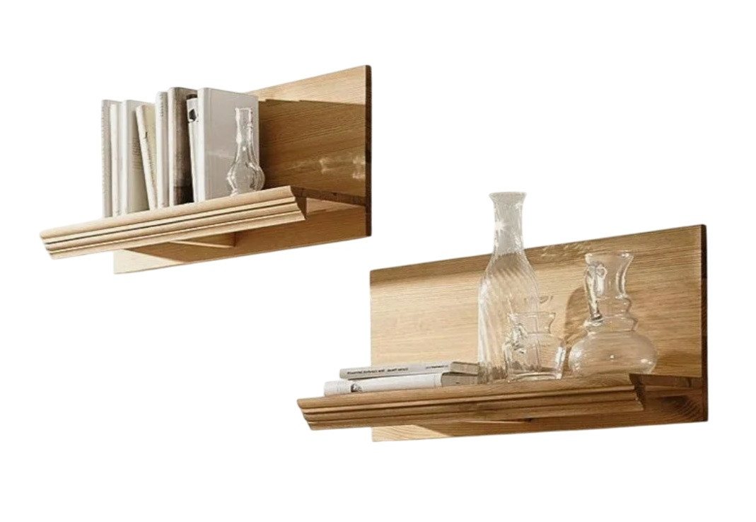 Clever-Moebel Wandregal 2er Set Wandregal aus Kiefernholz im Landhausstil, Breite: 60cm, Tiefe: 20cm, Höhe: 28cm Bild 3
