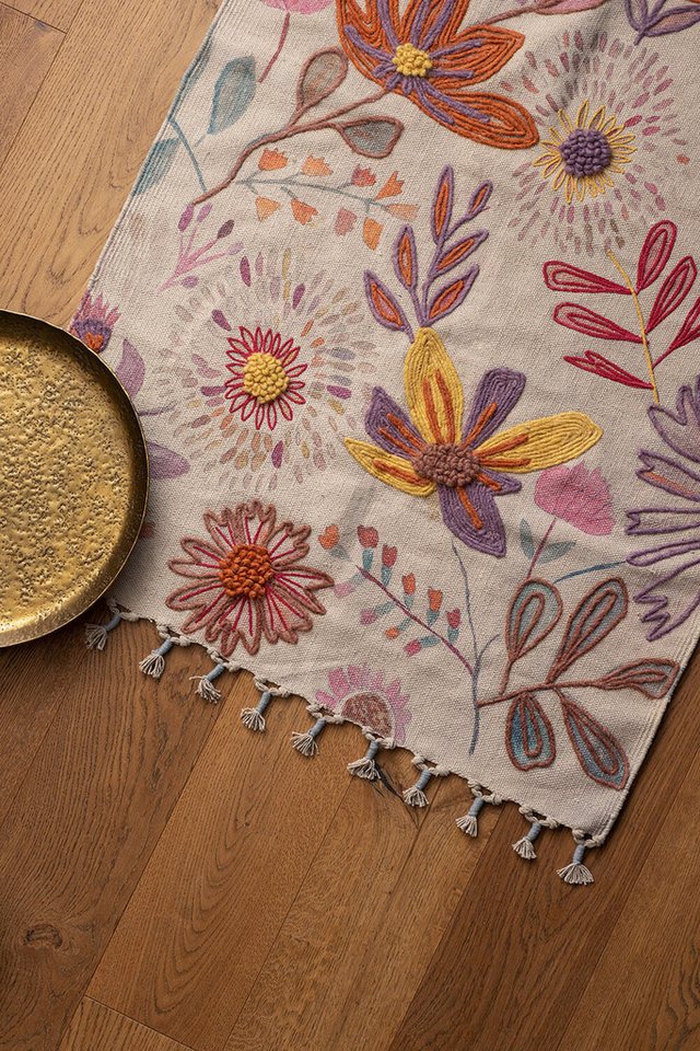 Tranquillo Teppich Baumwolle BOTANIC TWIST mit GoodWeave® Zertifizierung versch. Größen, Robust, strapazierfähig und mit farbenfrohem Blumenmuster Bild 3