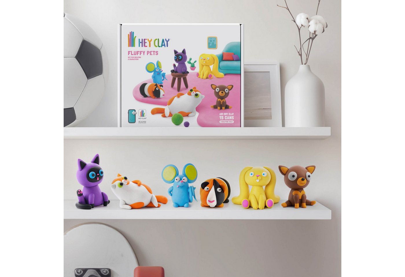 Hey Clay Modelliermasse Hey Clay Flauschige Tierfiguren, Spielknete, Knetmasse 15 Farben Bild 4