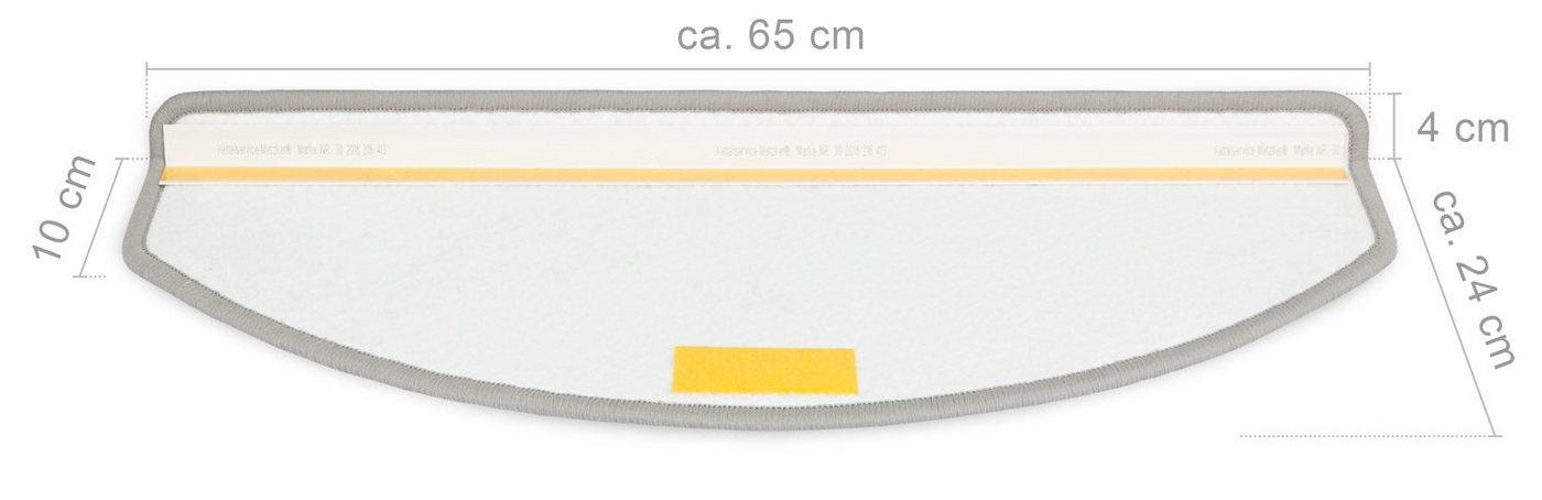 Metzker® Stufenmatte Stufenmatten Ventura Halbrund Lichtgrau 16 Stück, halbrund, Höhe: 8 mm, 16 Stück im Set Bild 3