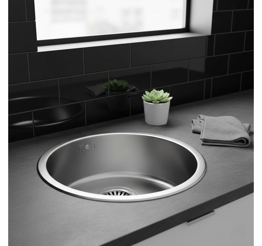 Faizee Möbel Edelstahlspüle Edelstahl Einbauspüle 42 cm – Stilvoll, Praktisch & Kompakt Bild 4