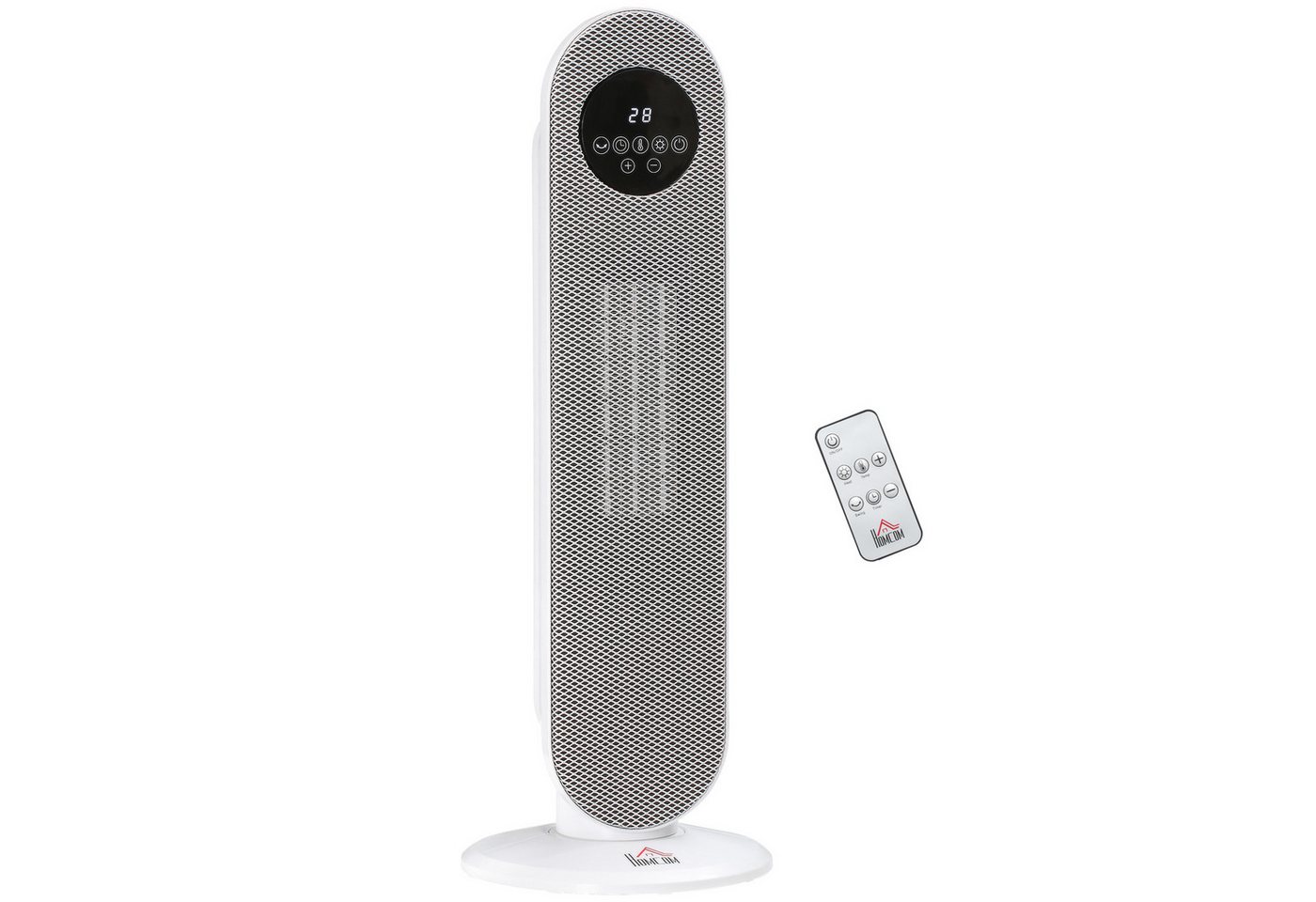 HOMCOM Heizlüfter Turmheizlüfter PTC-Keramikheizung mit Fernbedienung, 2000 W, 45° Oszillation, Fernbedienung, 12h Timer Bild 4