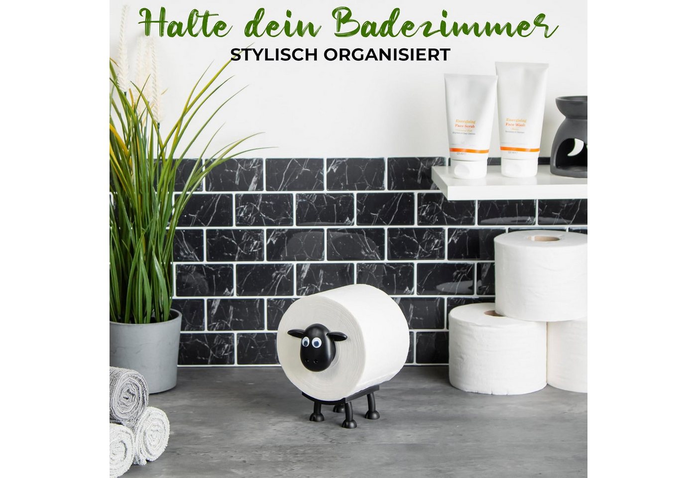 Fyrove Toilettenpapierhalter Selbstklebender Toilettenpapierhalter ohne Bohren fürs Bad, mit 2 verschiedenen Befestigungsoptionen,für Bad & WC,dekorativ Bild 5