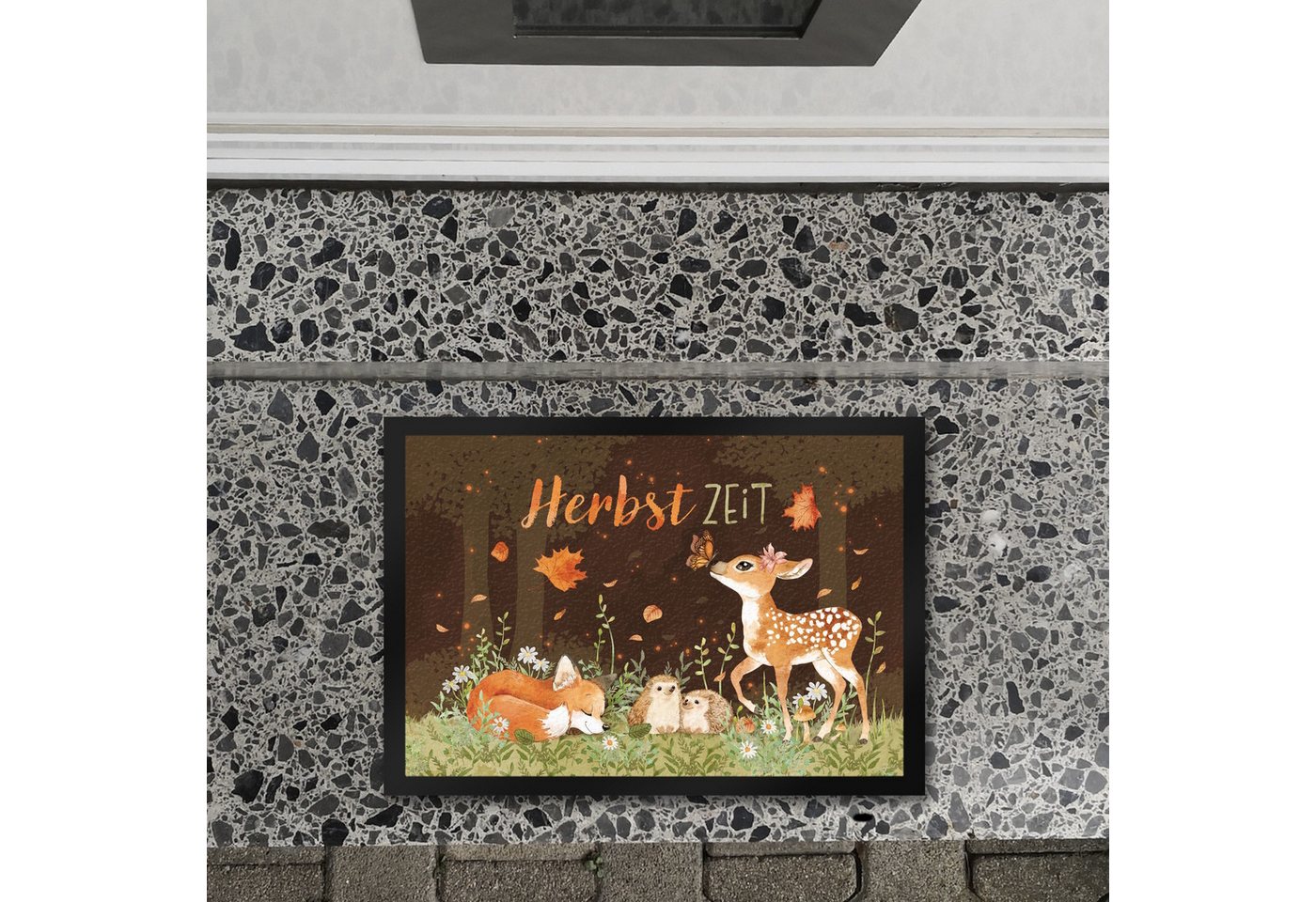 speecheese Fußmatte Tier des Waldes Fußmatte in 35x50 cm mit Spruch Herbstzeit