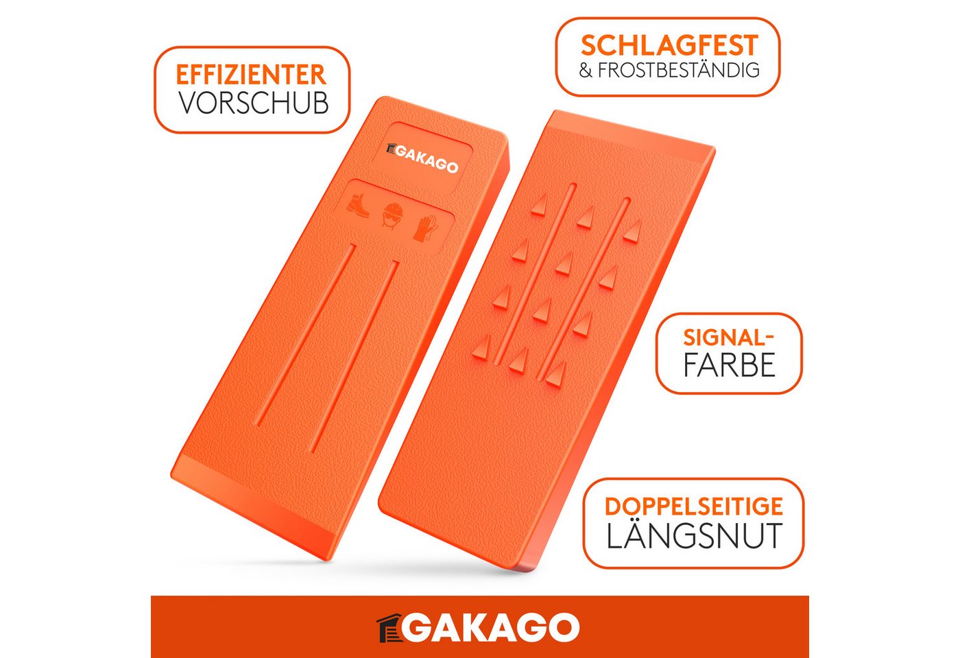Gakago Fällkeil, (Set, 5-St), - Rutschfeste Kunststoffkeile mit Widerhaken Schuppung & Schlagfest Bild 5