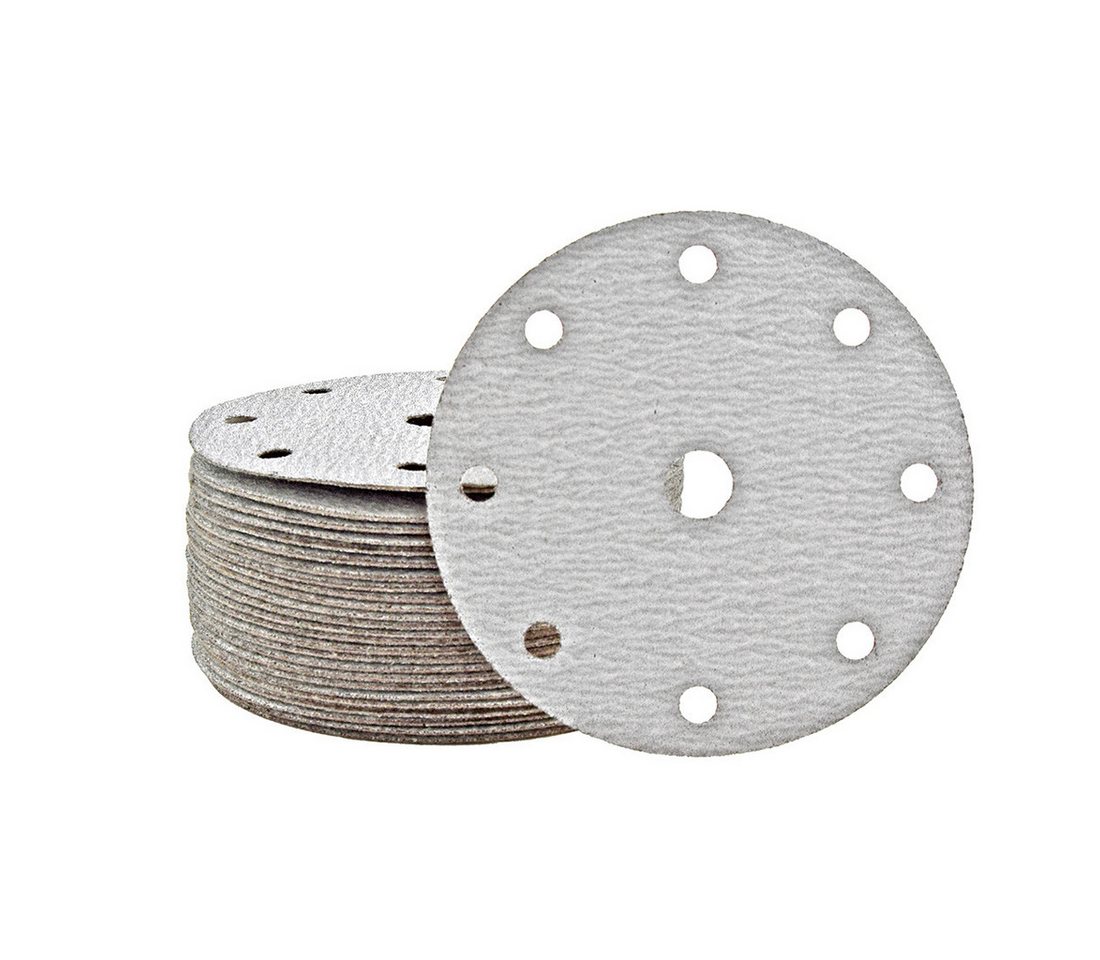 MioTools Schleifscheibe Ø 150 mm 9-Loch Klett-Schleifscheiben für Exzenterschleifer, Normalkorund, 50 Stk., K120 Bild 2