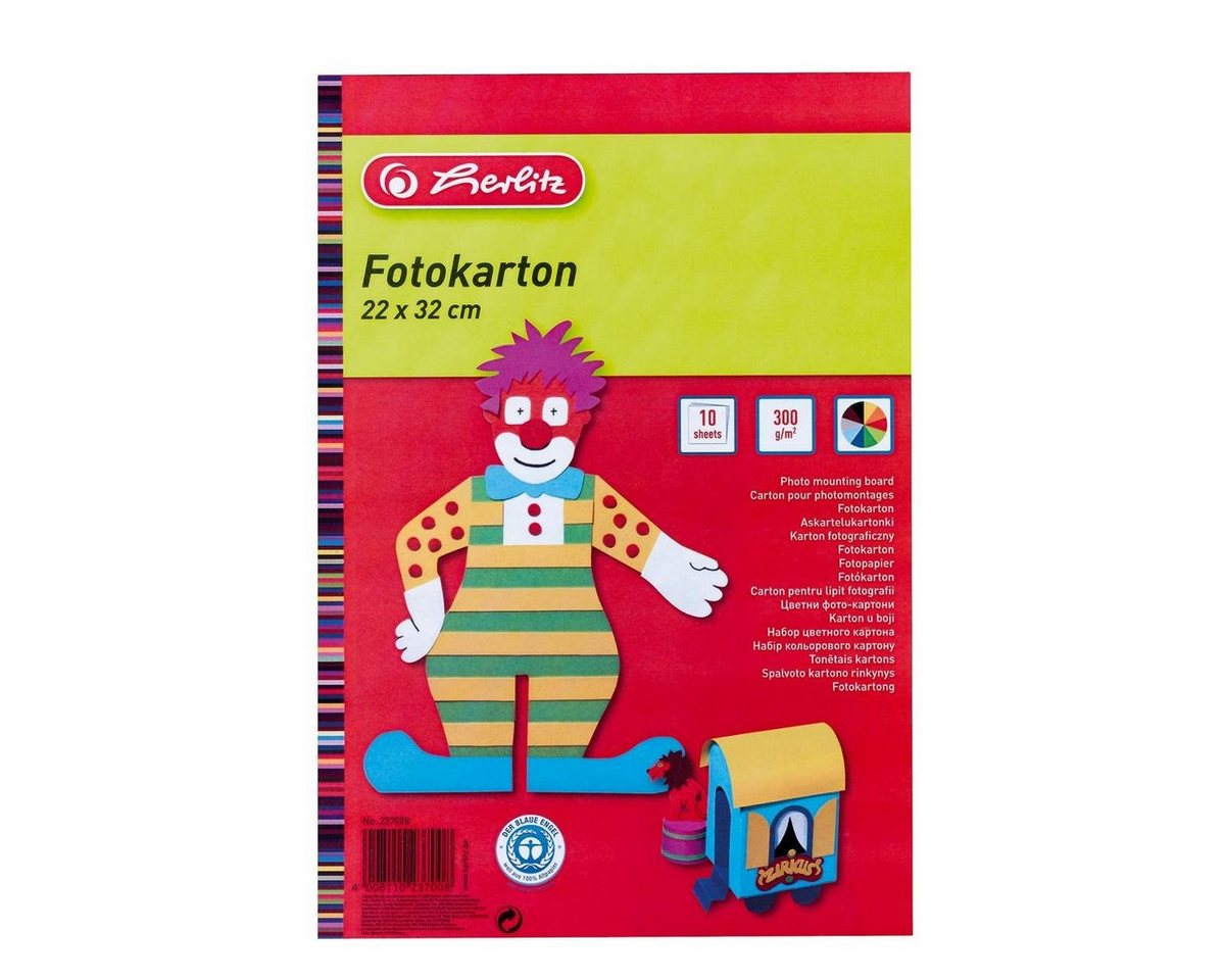 Herlitz Geschäftspapier Herlitz Fotokarton / 10 Blatt / 22x33cm / 270g/m² / 10 verschiedene Fa