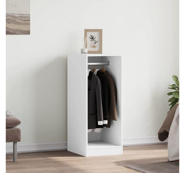 vidaXL Regal 41 x 48 x 102 cm Regal mit Kleiderstange Garderobe Weiß 48x41x102 cm