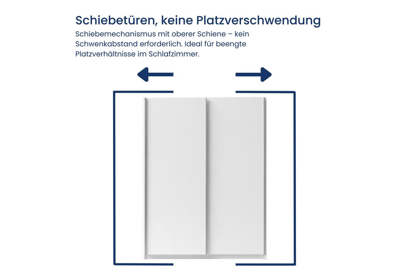 Home Collective Schwebetürenschrank Kleiderschrank Schlafzimmerschrank Schrank Garderobe, 150 oder 180 cm 4 Böden & Kleiderstange für viel Stauraum Weiß 150 cm Breite Bild 2