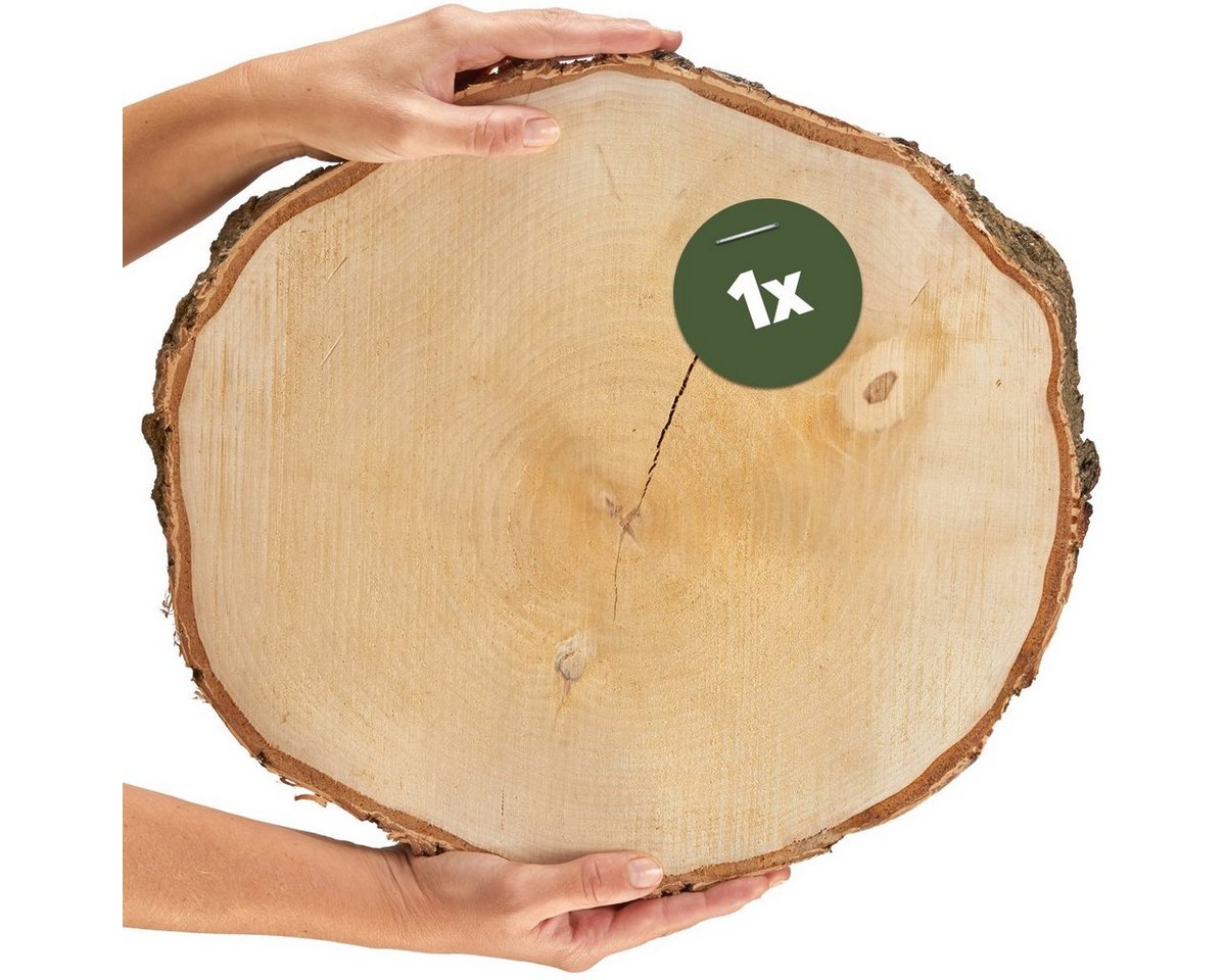 matches21 HOME & HOBBY Bastelnaturmaterial Große 40 cm Baumscheibe 1 Stk. zum Holz-Deko Basteln, (1-tlg), runde Holzscheiben aus massivem EU Birkenholz