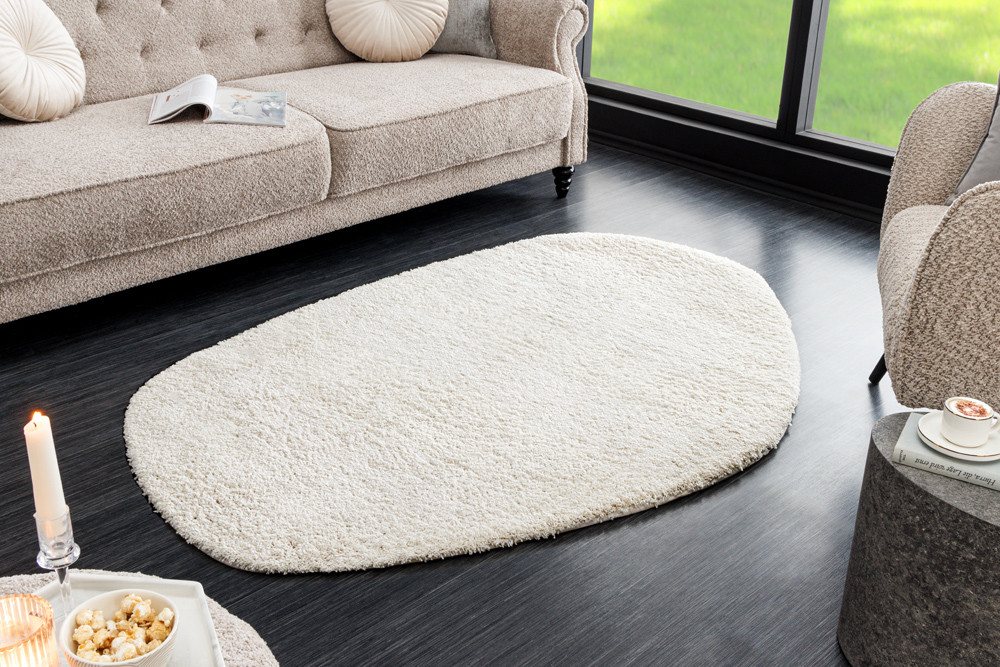 riess-ambiente Hochflor-Teppich ORGANIC 180x120cm creme · kuscheliger Teppich in organischer Form, unregelmäßig, Höhe: 25 mm, Wohnzimmer · Indoor · weich & flauschig · Schlafzimmer
