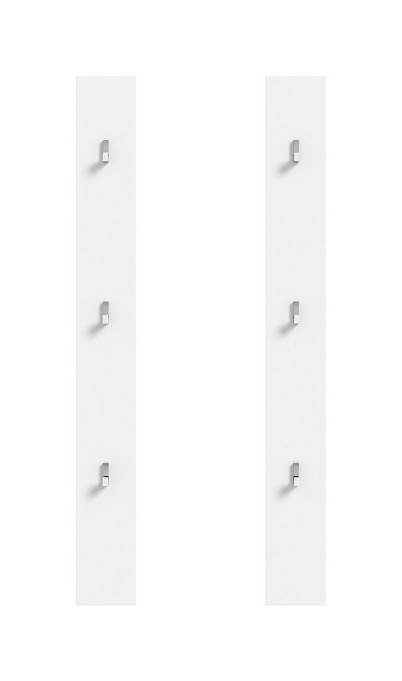 furnling Garderobenpaneel Professor (2er Set), je 3 Haken, ideal für den Flur, Höhe 115 cm, Hochglanz Front, weiß Bild 5