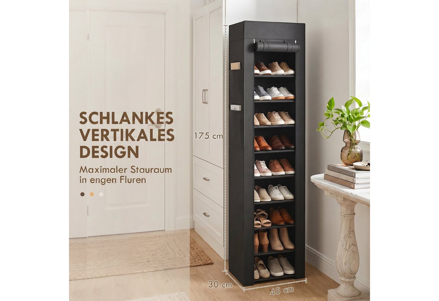 HOMCOM Schuhregal Schuhorganizer Schuhaufbewahrung mit Stoffbezug, Set 1-tlg., Staubdichte Stoffabdeckung, hohe Kapazität, leicht und tragbar Bild 5