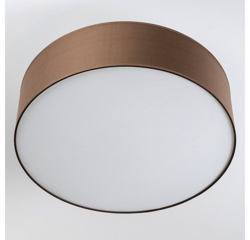 hofstein Deckenleuchte »Mels« runde Deckenlampe mit Lampenschirm aus Stoff in Braun/Weiß, ohne Leuchtmittel, Ø60cm, LED-fähig, 3xE27, 40 Watt, Retro-Design Bild 3