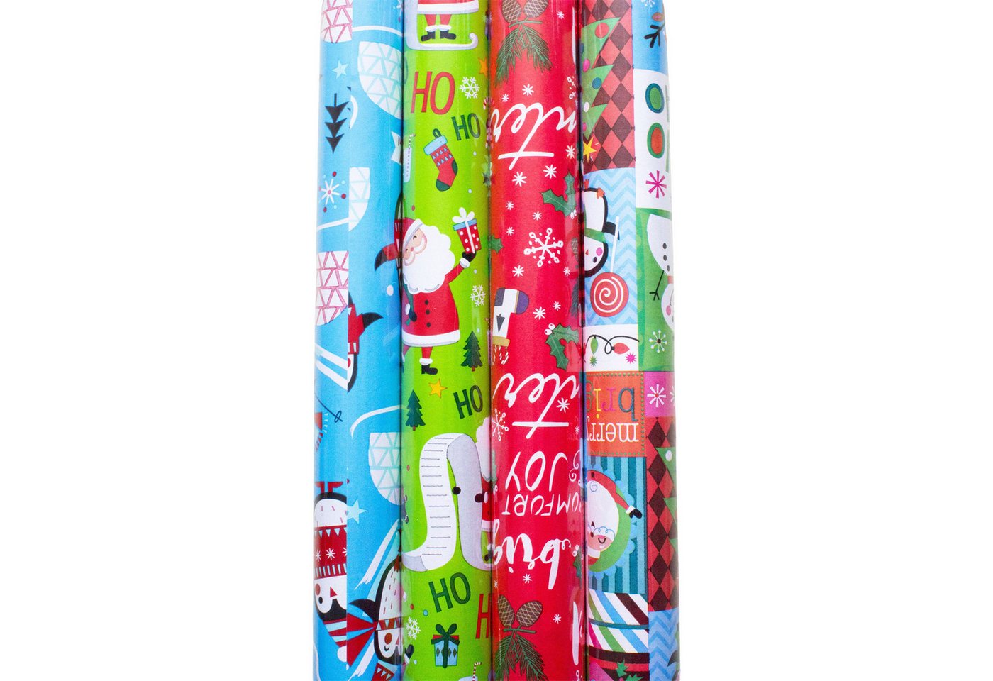 Annastore Geschenkpapier 4 Rollen Geschenkpapier für Weihnachten Weihnachtsgeschenkpapier, Geschenkpapier Weihnachten für Kinder, Pro Rolle 500 x 70 cm Bild 3