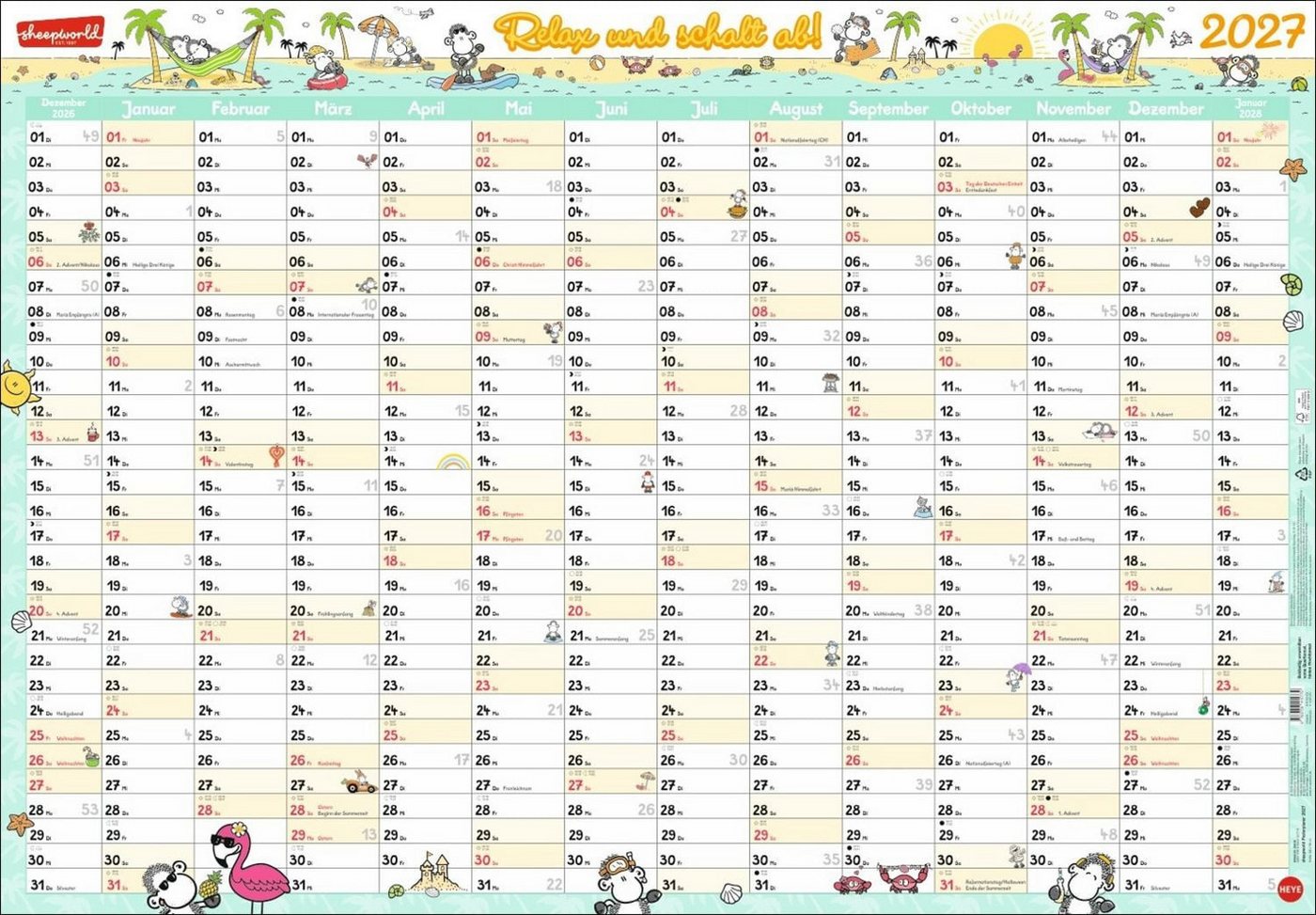 HEYE Wandkalender sheepworld Posterplaner 2027